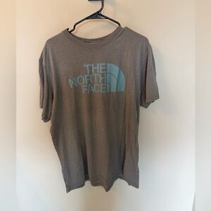 The North Face Brown Tee with Blue Logo